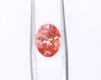 GIA Certified Orangy Pink Natural Earth Mined Diamond Loose Gemstone | 2 Carat Diamond | Oval Cut 9x7mm | Heirloom Gem | Engagement