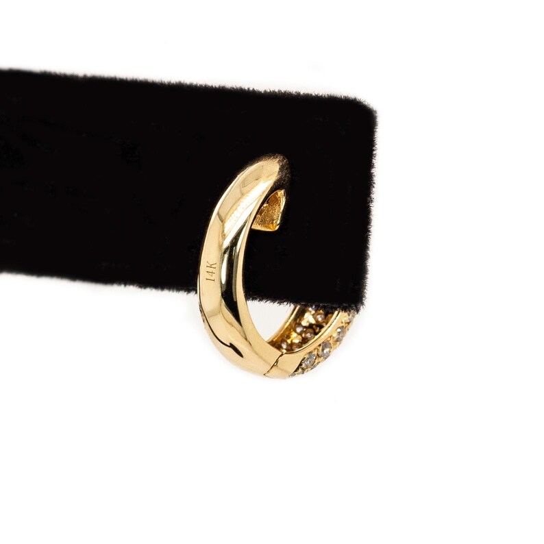 Handcrafted 14k Solid Gold Diamond Hoops – Ethically Earth-Mined Stones