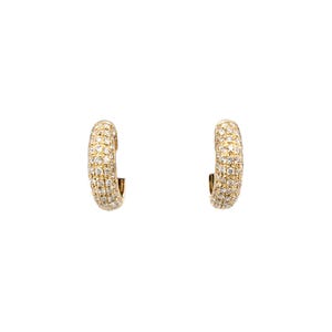 Handcrafted 14k Solid Gold Diamond Hoops – Ethically Earth-Mined Stones