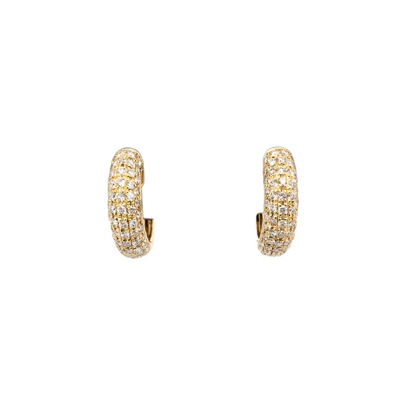 Handcrafted 14k Solid Gold Diamond Hoops – Ethically Earth-Mined Stones