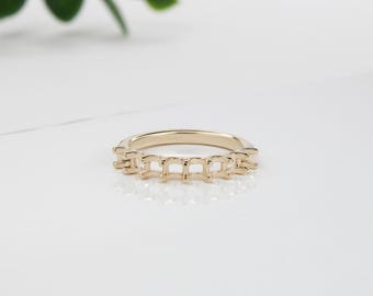 Ring Mount in 14K Solid Gold | Round 2.3mm | 8 Stone Ring Mount