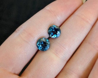 Natural Round Brilliant Cut London Blue Topaz – Calibrated Loose Faceted Gemstone for Jewelry Making