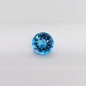 Loose Swiss Blue Topaz Natural Gemstones | Round | 5mm 6mm 7mm 8mm 9mm 10mm 11mm | December Birthstone | Jewelry Center Stone | Certified