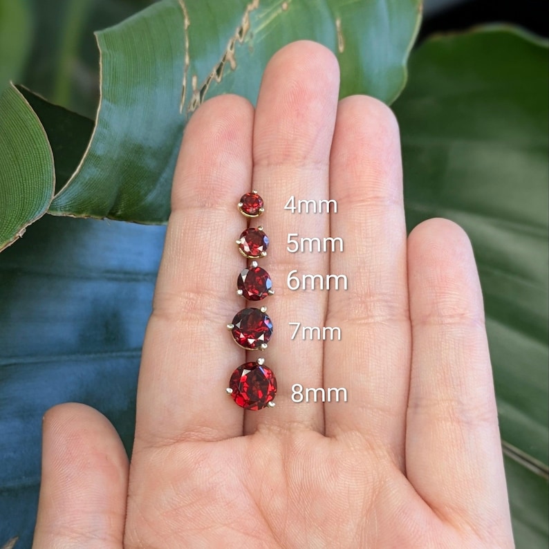Natural Round Brilliant Cut Red Garnet – Calibrated Loose Faceted Gemstone