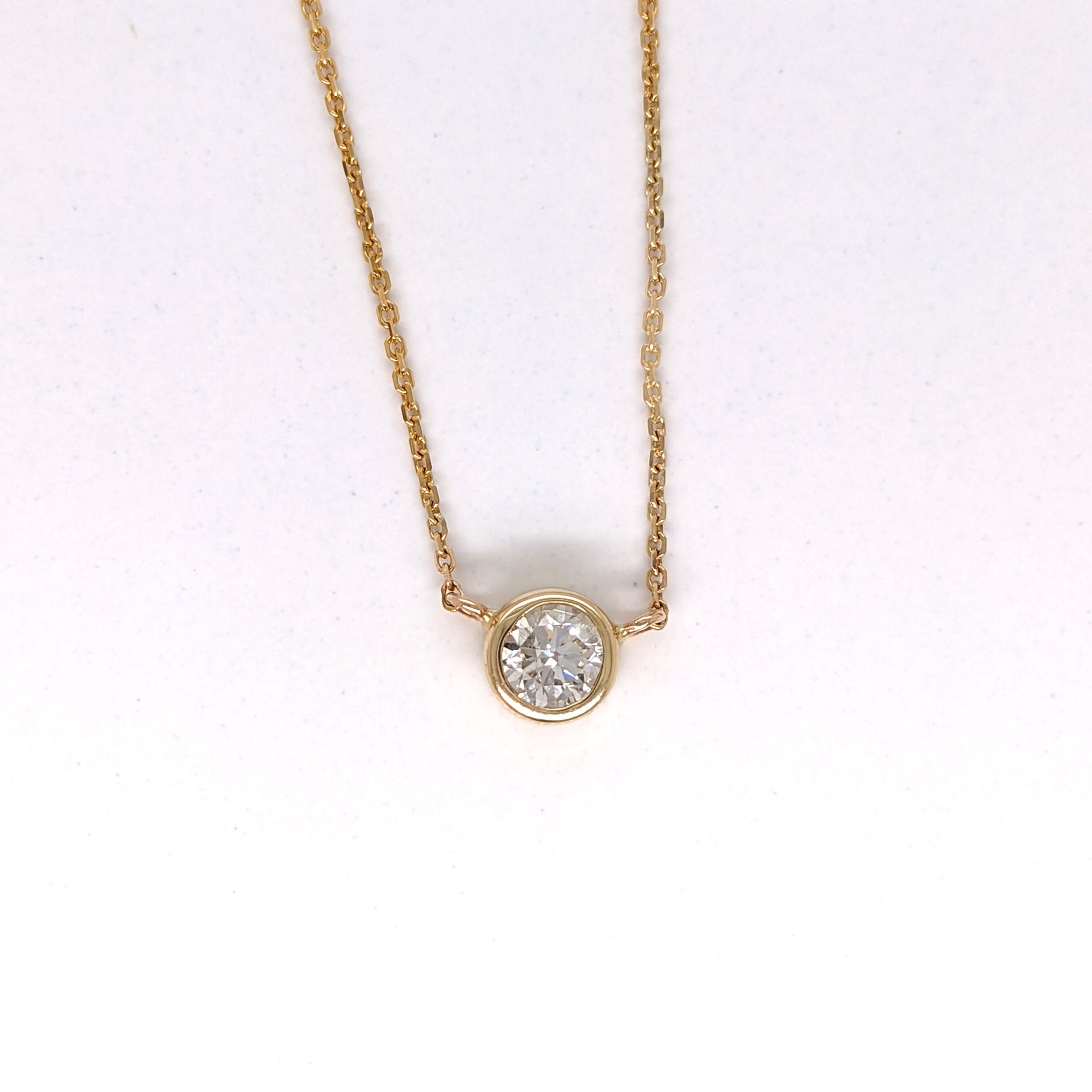 2ct Bezel Set Lab Diamond Drop Pendant in 14k White Gold | Ballard &  Ballard | Fountain Valley, CA