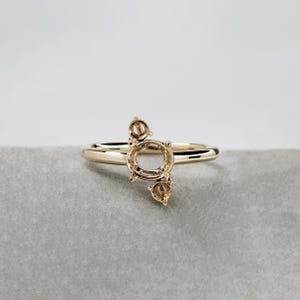 Ring Mount in Solid 14K Gold | Round 6mm | Round Ring Setting