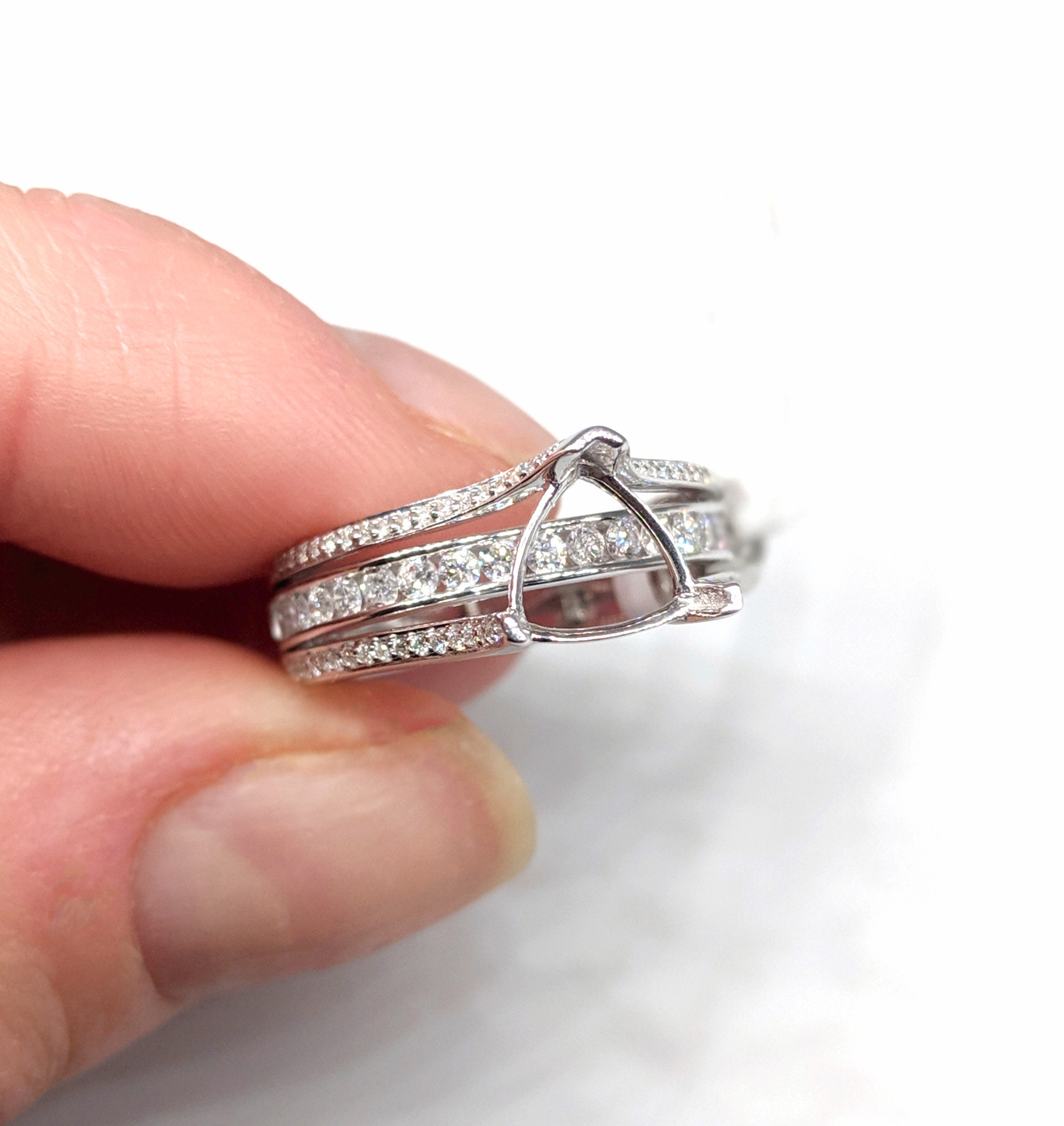 Anello Uomo Con Diamanti Creati 3ct - Argento 925 Placcato Oro 14k, Fascia Matrimonio