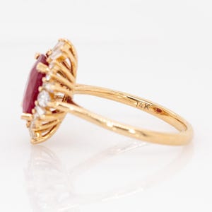 Heirloom Jewelry - 3.12cts Burma Ruby Ring w Earth Mined Diamonds in 14k Solid Gold | Oval Shaped | 10x8mm | Best For Anniversary Gift image 8