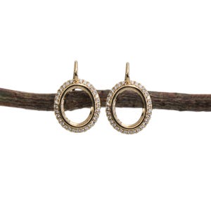 Gleaming Oval 14K Gold Semi Mount Drop Earring
