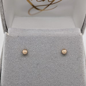 Dainty Ball Studs in 14k Gold Ball Studs | Round 3mm 4mm 5mm 6mm 7mm 8mm 9mm 10mm | Pushback | Daily Wear | Minimalist | Hollow |