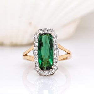 3.3ct Aaa Indicolite Tourmaline Ring W Natural Diamond Halo in 14k Solid Gold