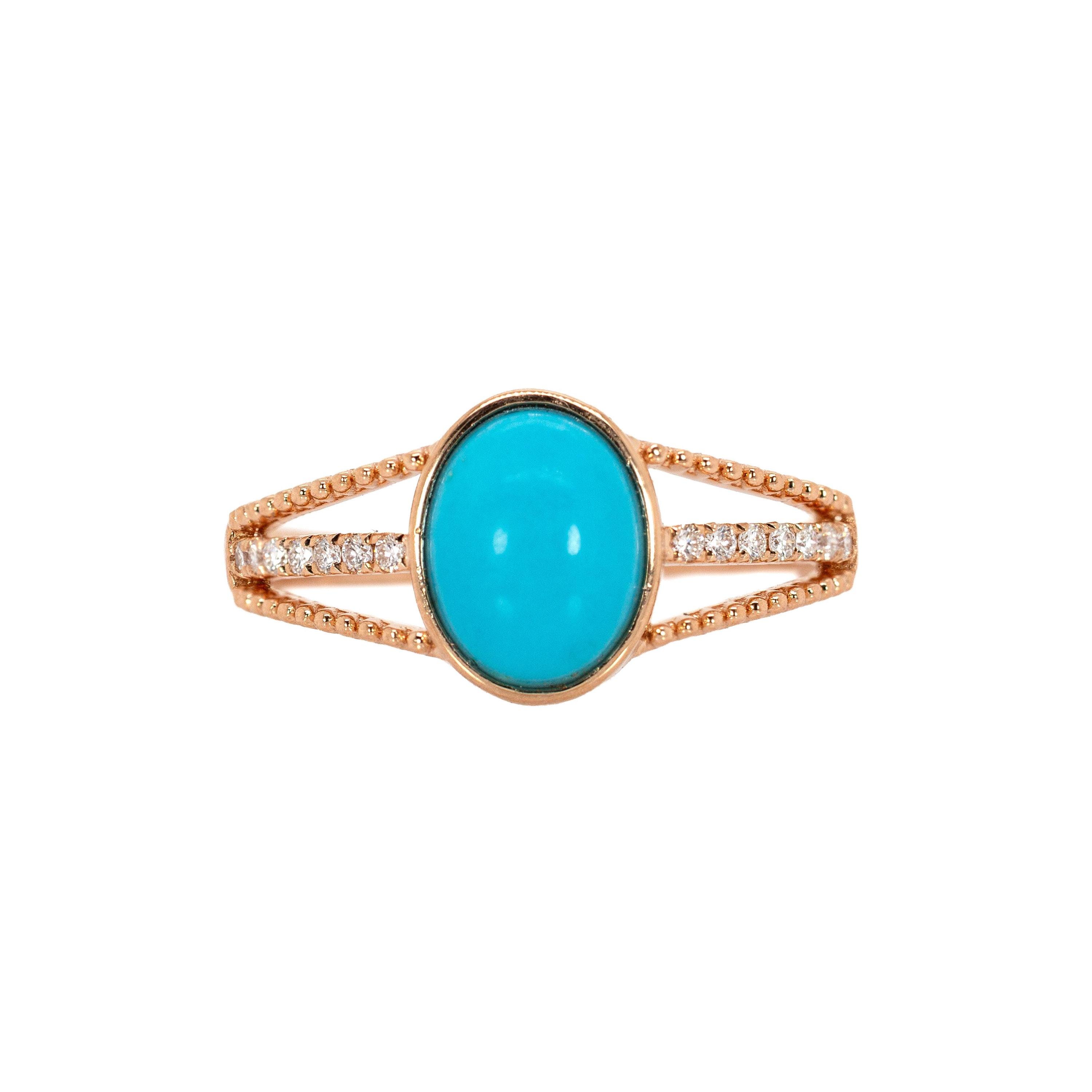 1.8cts Arizona Sleeping Beauty Turquoise Ring With Natural