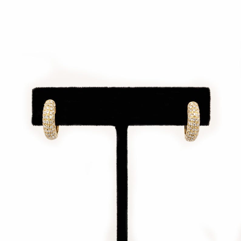 Handcrafted 14k Solid Gold Diamond Hoops – Ethically Earth-Mined Stones