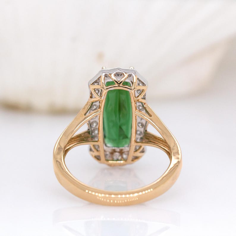 3.3ct Aaa Indicolite Tourmaline Ring W Natural Diamond Halo in 14k Solid Gold