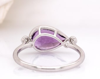 2.7カラットのザンビア産アメジストリング（天然ダイヤモンド付き