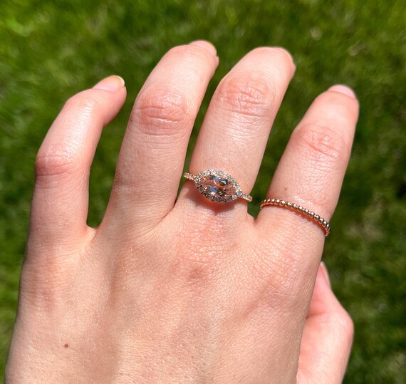 East west shop morganite ring