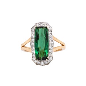 3.3ct Aaa Indicolite Tourmaline Ring W Natural Diamond Halo in 14k Solid Gold