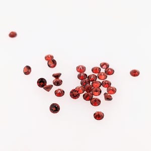 Natural Round Brilliant Cut Red Garnet – Calibrated Loose Faceted Gemstone
