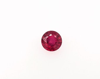 Piedras preciosas sueltas de rubí natural / Redondas / 4 mm, 5 mm, 6 mm, 7 mm, 8 mm, 9 mm, 10 mm, 11 mm / Rojo sangre de paloma / Engaste de joyería / Relleno de fisuras / Certificado