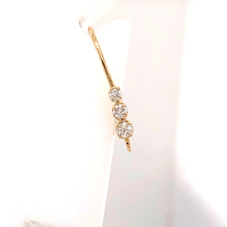 Diamond Studded Lever Back Earring Findings in 14k Yellow Etsy