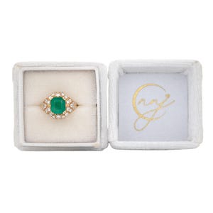 Gia Certified 2.0cts Colombian Emerald Diamond Ring in 14k Gold | Emerald Cut 9x7mm image 3
