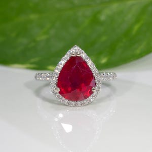 4.3Ct Natural Madagascar Ruby Ring with Earth-Mined Diamond Accents in Solid 14K Gold, Genuine Ruby Engagement Ring, Fine Jewelry Gift