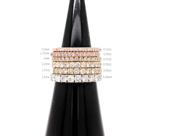 Beautiful Stacking Eternity Diamond Band with Natural Diamonds in Solid 14k Gold | Straight Band | Wedding Band | Custom Sizes