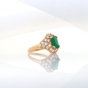 Gia Certified 2.0cts Colombian Emerald Diamond Ring in 14k Gold | Emerald Cut 9x7mm image 6