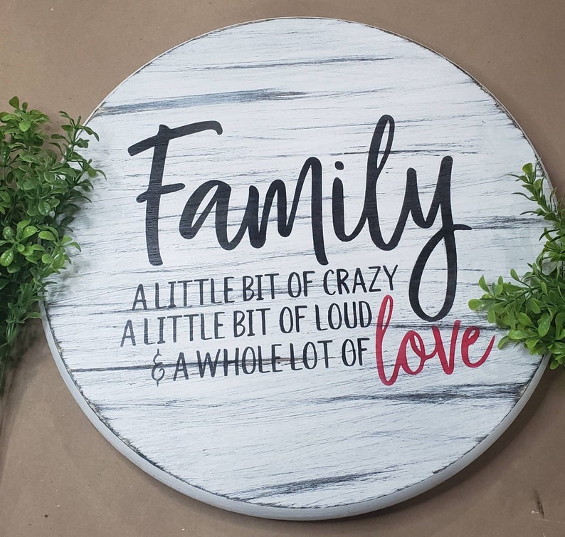 15 Inch Round Lazy Susan With Family Quote Distressed White Etsy