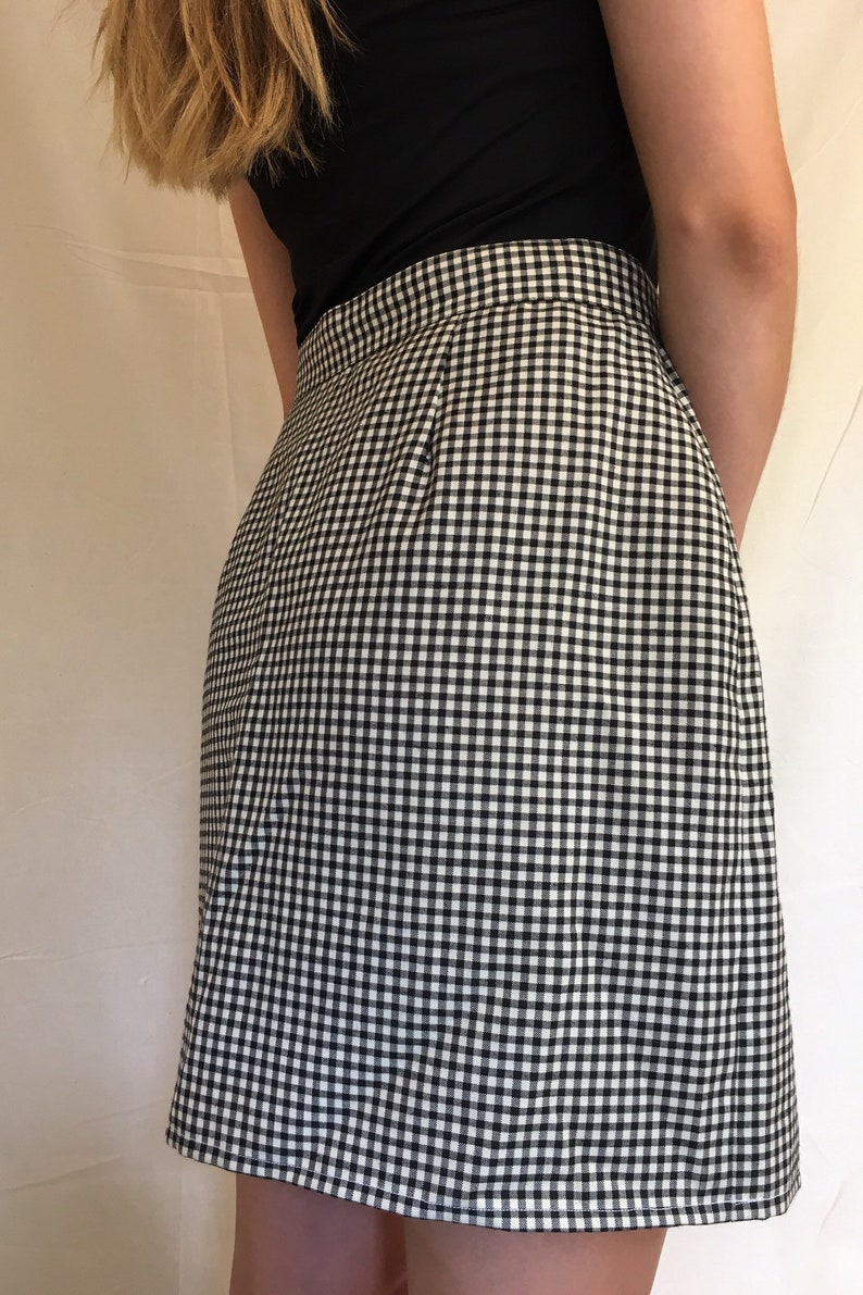 90s Gingham Skirt  High Wasted Skirt Size SmallMedium SM