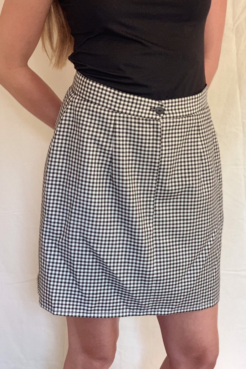 90s Gingham Skirt High Wasted Skirt Size SmallMedium SM