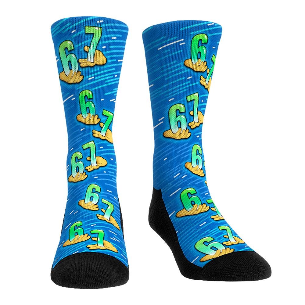Discover Six Seven 6-7 Fun Meme Tik Tok Gen Alpha Aura Unisex Crew Socks
