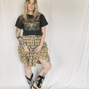 Vintage 1970s/80s Handmade Grunge Knee-length Plaid Skirt