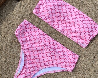 pink gucci bikini set