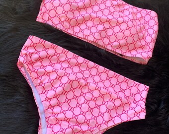 pink gucci bikini set