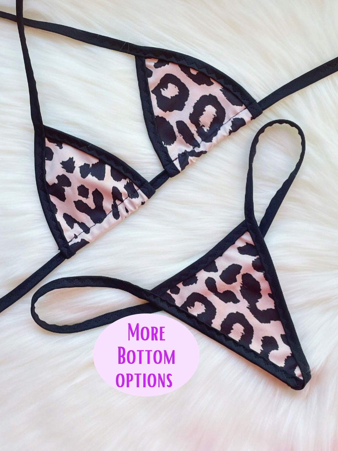 Bikini Set Cheetah Print Sexy Swimwear Two Pieces Stripper Outfits