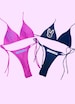 Bebesota bikini set, Adjustable bikini set, Bad Bunny bikini set, Cheeky Swimsuit, Pink and White bikini 