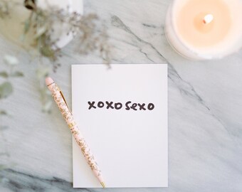 xoxosexo-lege boekdruk wenskaart