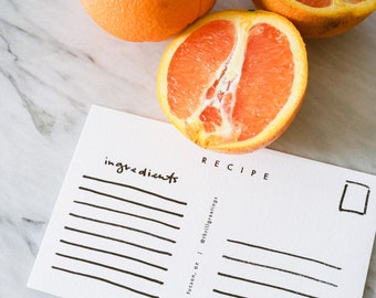 Boekdruk recept briefkaart