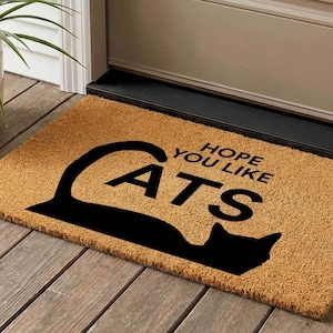 J'espère que vous aimez les chats paillasson en fibre de coco, tapis de bienvenue drôle de chat