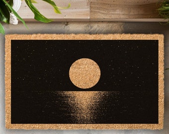 Moon on Lake doormat, Night Moon Doormat, Seascape Welcome Mat, Housewarming Gift, Wedding Gift, New Home Gift, Realty Gift, Moon Custom Mat