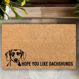 Hope You Like Dachshunds, Dachshunds Gift, Housewarming Wiener Dog Gift, Dog Door Mat,  Funny Wiener Dog, Wiener Gift Idea, Sausage dog mat