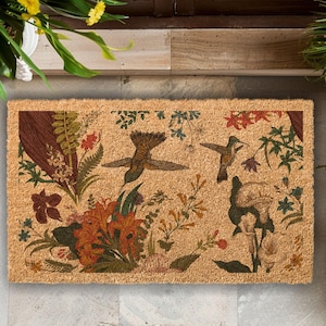 Hummingbird, Hummingbird Welcome Mat, Hummingbird Gift, Bird Coir Doormat, Housewarming Gift, new home gift, New Apartment, Wedding Rug Gift
