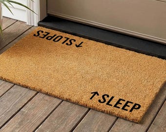 Slopes Sleep Coir Doormat – Ski Lodge Decor