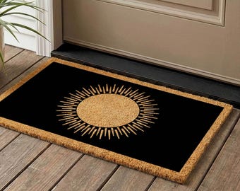 Sun Coir Doormat, Mystic Welcome Mat, Housewarming Gift