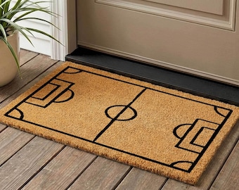 Soccer Field Coir Doormat, Sport Welcome Mat, Anti-Slip