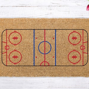 Hockey Rink doormat, hockey gifts for boys, hockey mom, Hockey gift mat, Ice Hockey mat, Ice hockey doormat, Hockey rug welcome mat