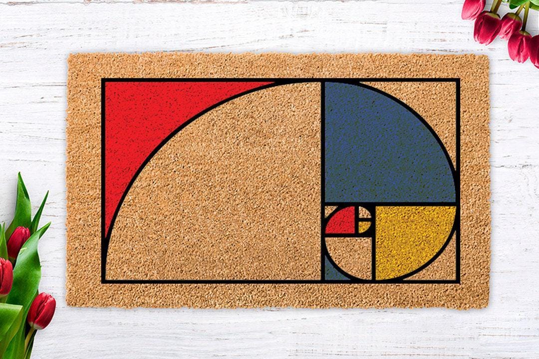 Golden Ratio Doormat, Colorful Doormat, Housewarming Gift, Science ...