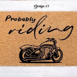 Probably Riding doormat, Motorcycle doormat, Custom Welcome mat, housewarming gift, Personalized motorcycle mat, newlywed gift, Motorcycles