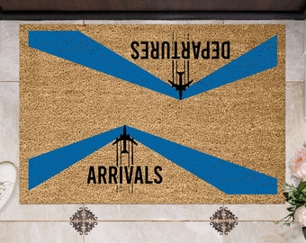 Travel gift doormat, Arrivals Departures doormat, Departures Arrivals, Flight Attendant, Pilot Gift, Airport Gift, airplane doormat, travel